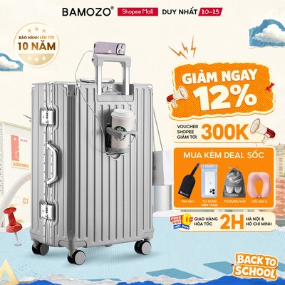 [Hannah Olala x Bamozo] Vali Bamozo Khung Nhôm 9066 Size 20/24 Cao Cấp_9066