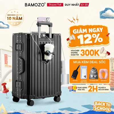 Vali Bamozo Khung Nhôm 9066 Size 20/24/28 Cao Cấp Bo 4 Góc Kim Loại Chống Va Đập_9066