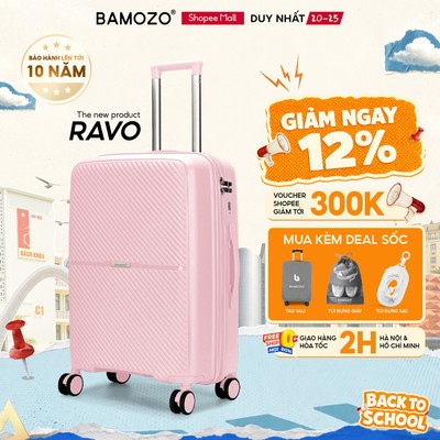 [SẬP GIÁ] Vali Kéo Du Lịch Bamozo Ravo Size 20/24/28 Cao Cấp Nhựa PP Chống Vỡ_Ravo