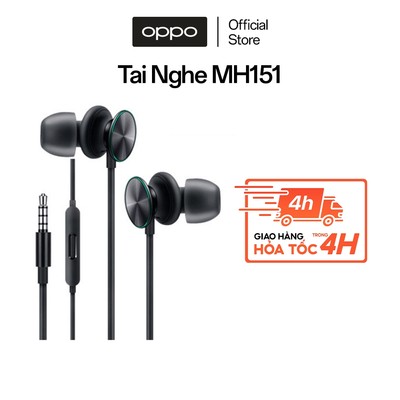 Tai nghe có dây cao cấp 3.5mm OPPO MH151, công nghệ Hi-Res, âm thanh 3D, mic đàm thoại - Hàng chính hãng