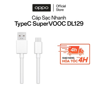 Dây cáp sạc nhanh OPPO Type C 80W Super VOOC DL129 - Hàng chính hãng bảo hành 12 tháng