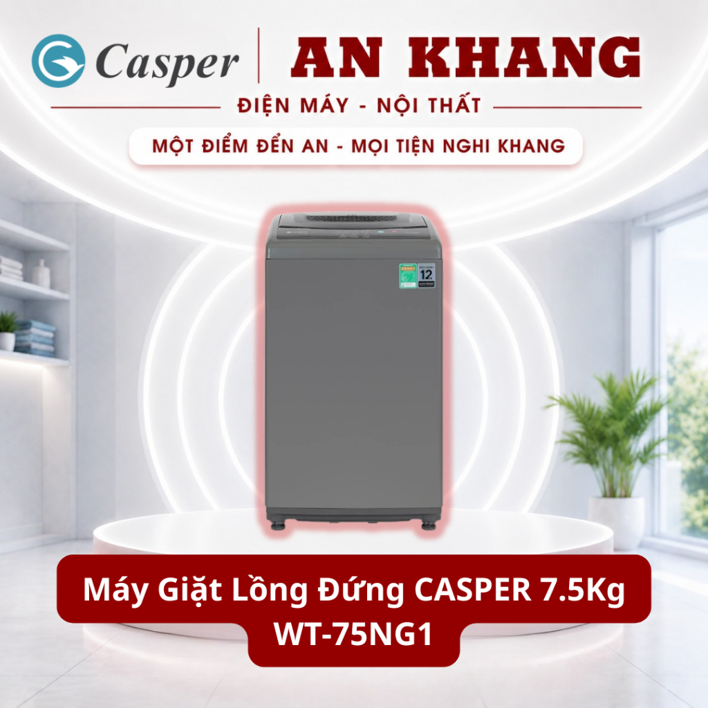 [ Chính Hãng ] Máy Giặt Lồng Đứng CASPER 7.5Kg WT-75NG1 - Bếp An Khang