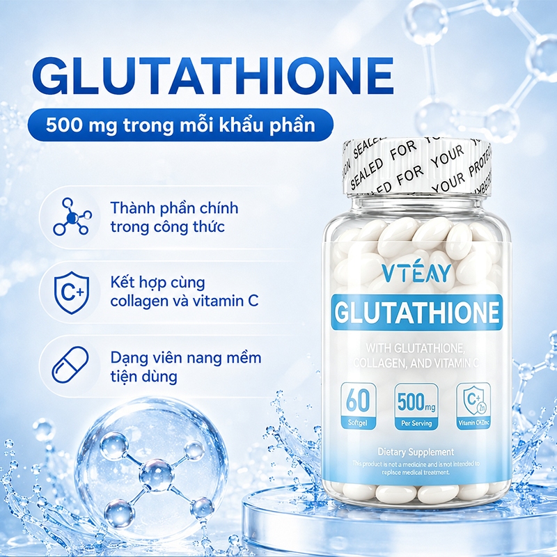Viên uống trắng da Glutathione Vitamin C