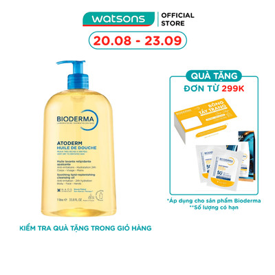Dầu Tắm Bioderma Làm Sạch, Làm Dịu Và Dưỡng Ẩm Cho Da Khô, Da Nhạy Cảm Atoderm Huile De Douche 1L
