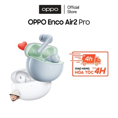 Tai Nghe Bluetooth Không dây OPPO Enco Air 2 Pro | Âm Bass mạnh | Chống ồn chủ động -Hàng chính hãng