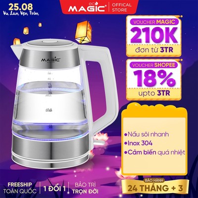 Bình Đun Siêu Tốc Magic Eco AC-44, 2200W, Đế Tiếp Điện Strix, Bảo Hành 24 Tháng