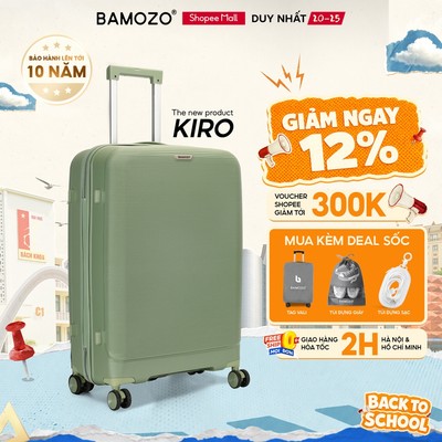 Vali Du Lịch Bamozo Kiro Size 20/24/28 Nhựa PP Cao Cấp Chống Vỡ, Khoá Kéo Chống Rạch_Kiro
