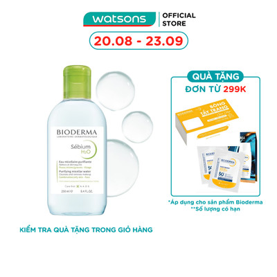 [Mã FMCGWA101 giảm 8% đơn 250K] Nước Tẩy Trang Dành Cho Da Hỗn Hợp và Da Dầu Bioderma Sebium H2O 250ml