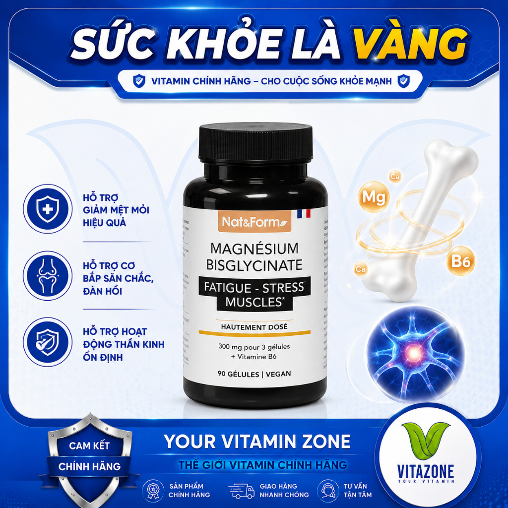 Nat&Form Magnesium Bisglycinate – Bổ Sung Magie