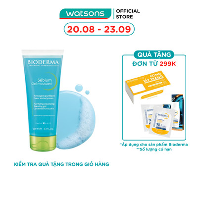Gel Rửa Mặt Bioderma Sébium Moussant Tạo Bọt Dành Cho Da Hỗn Hợp Và Da Dầu 100ml