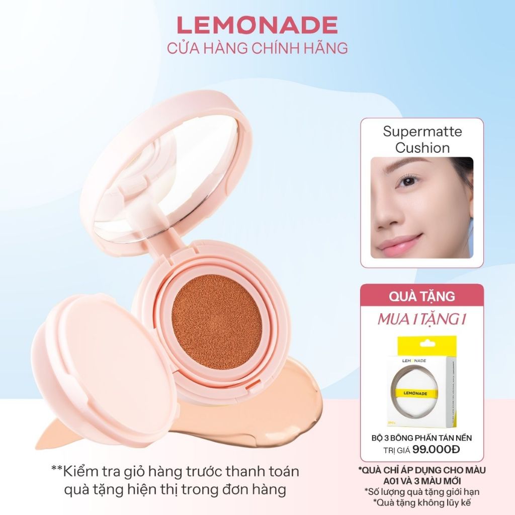 Phấn nước siêu kiềm dầu Lemonade Supermatte Cushion 15g
