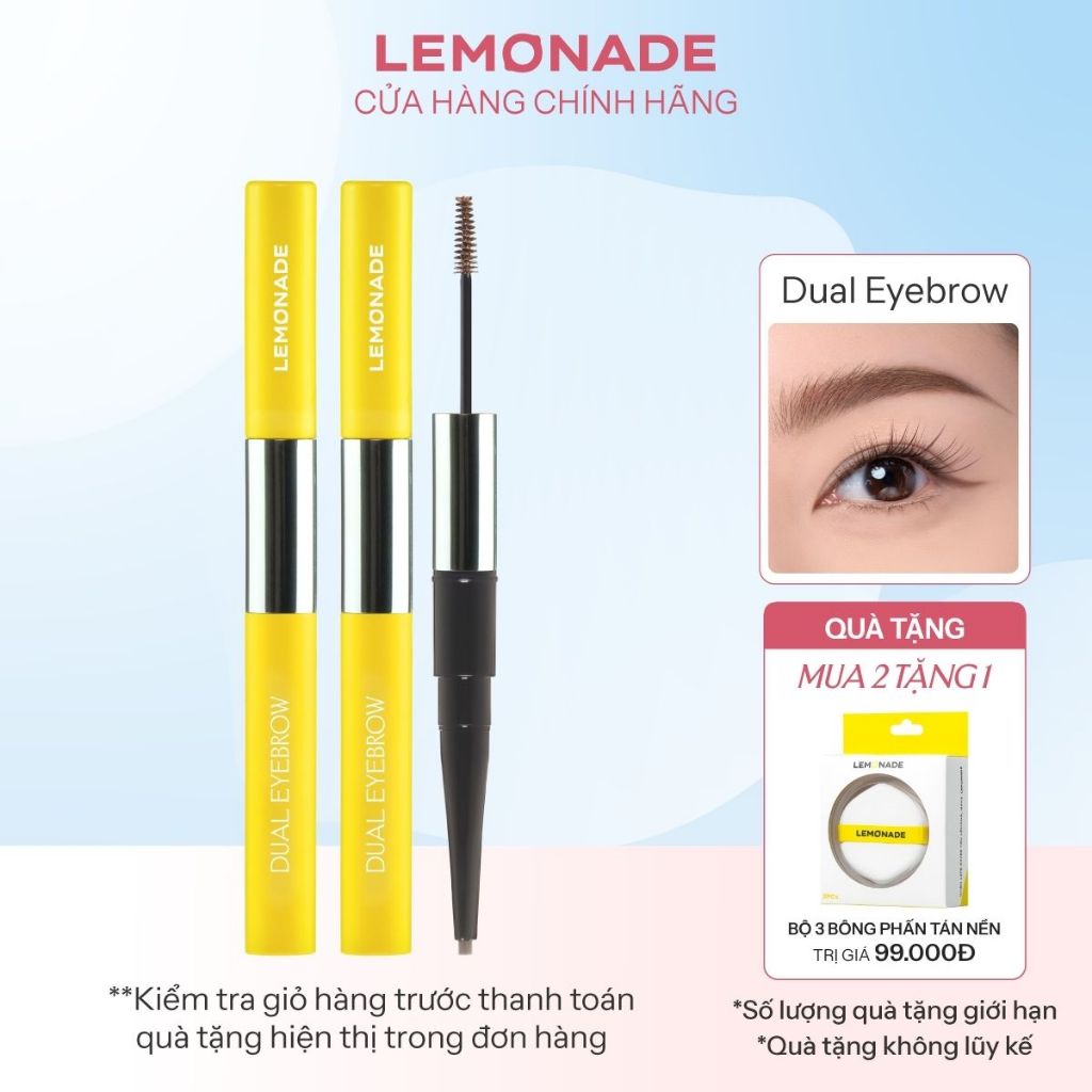 Chì kẻ mày 2 đầu Lemonade Dual Eyebrow 2.75g