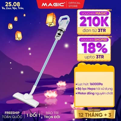 Máy Hút Bụi Có Dây Magic A-060, Lực Hút Mạnh 16000Pa, Công Suất 600W, Lọc HEPA Tái Dùng, BH 12 Tháng