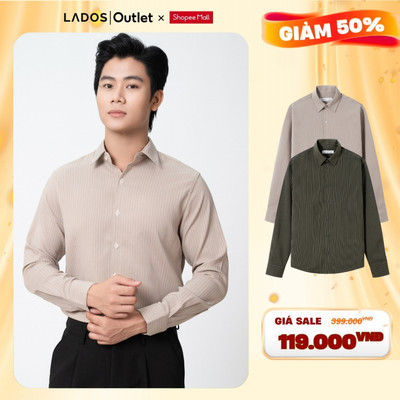 [GIẢM 50%] Áo Sơ Mi Nam Kẻ Sọc Dài Tay Smart Casual LADOS-8187 Form Regular Thoải Mái, Chất vải Premium Cao Cấp Mềm Mát