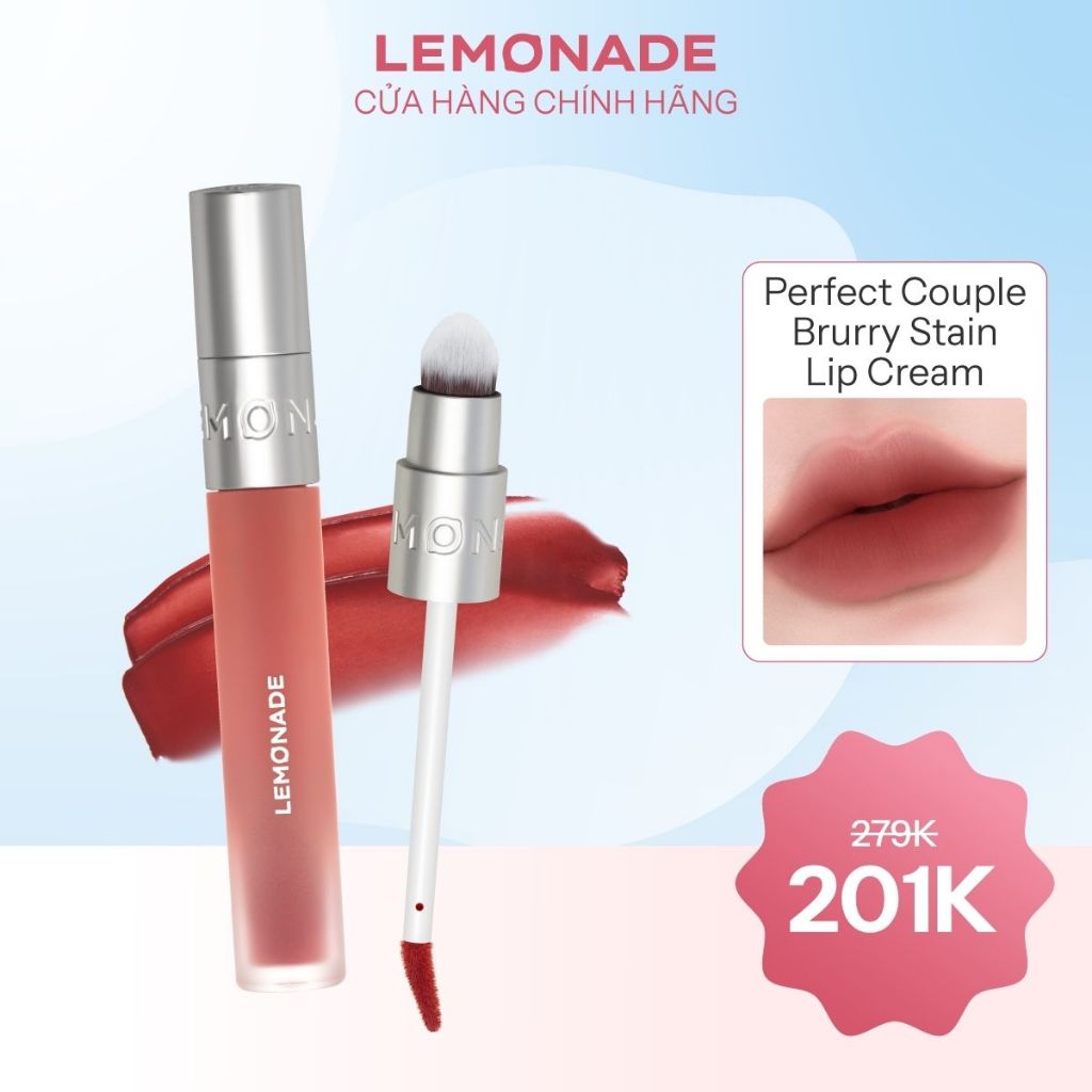 Son bùn ẩm mờ mịn lâu trôi Lemonade Perfect Couple Blurry Stain Lip Cream 3,5g