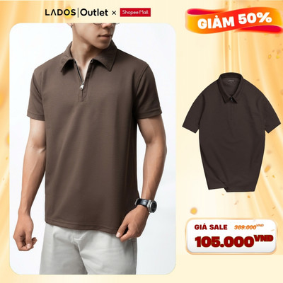 [GIẢM 50% - OUTLET KHÔNG ĐỔI TRÀ] Áo thun polo tay ngắn dây kéo LADOS-9166 chất Cá Sấu Pique cao cấp, trẻ trung