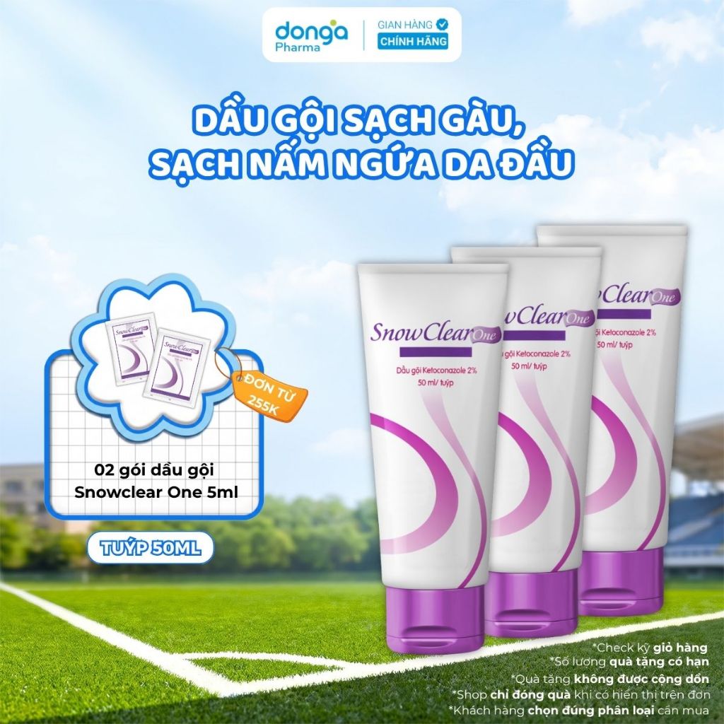 Combo 3 tuýp dầu gội clear snow one 50ml hỗ trợ làm sạch gàu, giảm tiết bã nhờn