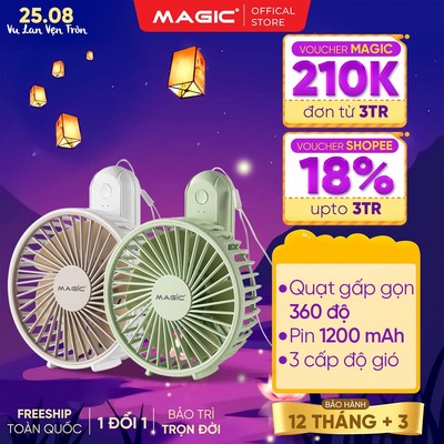[Hàng Mới Về] Quạt sạc cầm tay gấp gọn Magic A-011, Pin 1200mAh, 3 cấp độ gió, Bảo hành 12 tháng