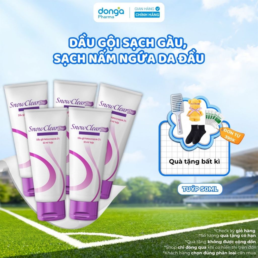 Combo 5 tuýp dầu gội snow clear one chiết xuất dầu dừa hỗ trợ làm sạch gàu hiệu quả