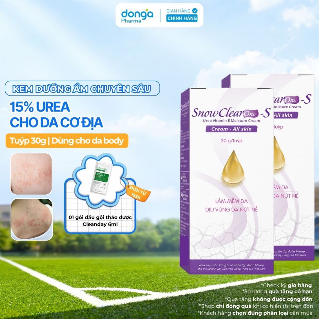 Combo 2 tuýp kem mềm da Ure15% Snowclear One S | Kem dưỡng ẩm cho da rất khô và viêm da cơ địa