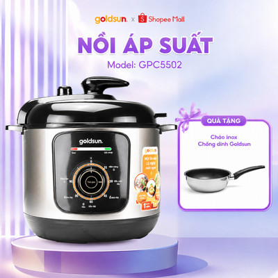 Nồi Áp Suất Điện Goldsun Dung Tích 5L Đa Năng Công Suất 1000W - GPC5502