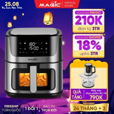 Nồi chiên không dầu Magic Eco AC-129, dung tích 8L, 1800W, công nghệ Rapid Air - Hàng chính hãng