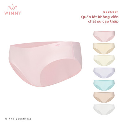 Quần lót lưng thấp WINNY su đúc co giãn thấm hút, Quần lót nữ vải su thoáng khí không đường may không viền QL25001