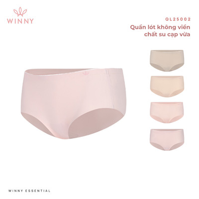 Quần lót lưng vừa WINNY su đúc co giãn thấm hút, Quần lót nữ su đúc thoáng khí không đường may không viền QL25002