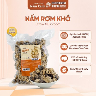 Nấm Rơm Khô Búp Sấy Nhiệt Túi 500gr 1kg Hút Chân Không Ngon Giòn - Nông Trại Nấm Xanh