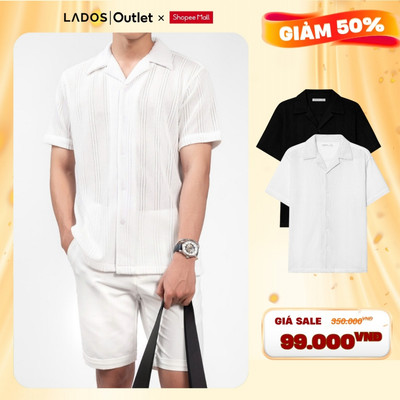 [XẢ KHO GIẢM 50%]Áo Sơ Mi Casual Ngắn Tay Nam LADOS-8168 Chất Thun Xốp Cao Cấp, Thoáng Mát, Form Relaxed Thời Trang Đi B