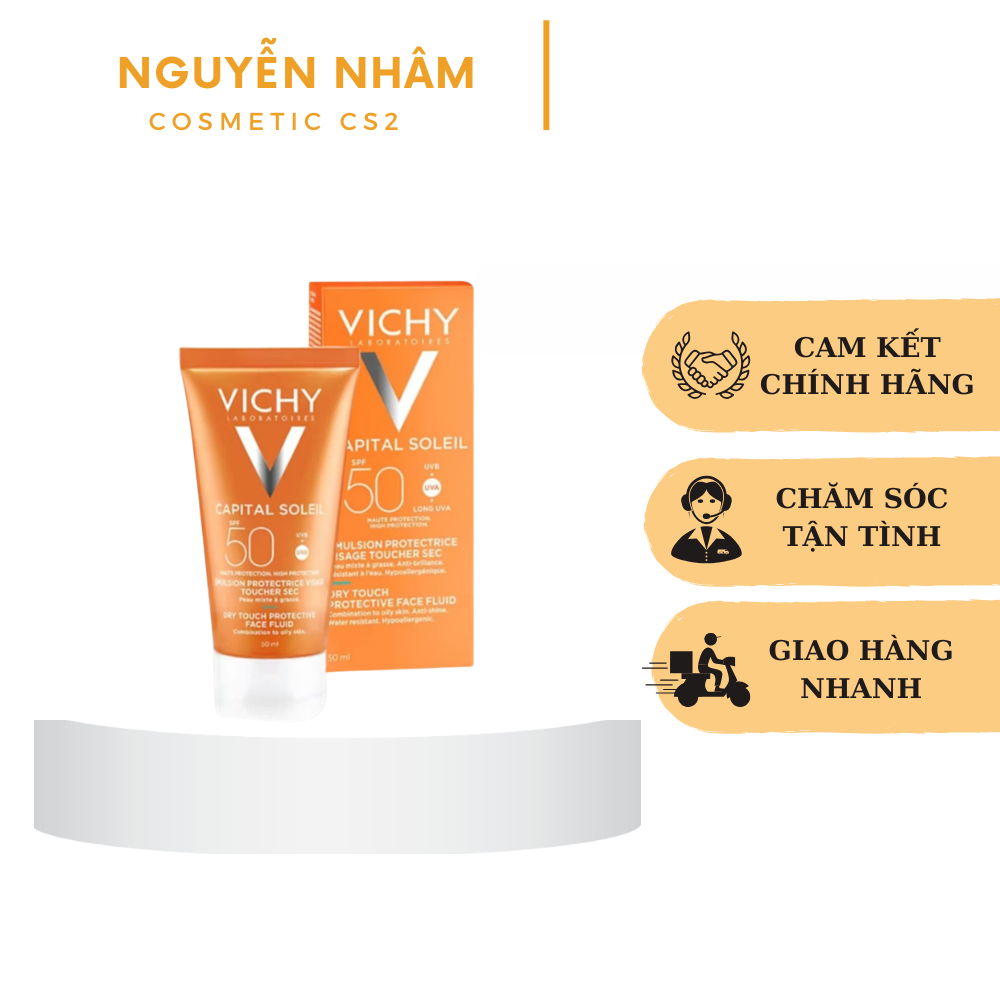 Kem chống nắng mẫu mới Vichy Capital Soleil Anti-shine 50ml SPF50+ dành cho da hỗn hợp, da dầu, da n