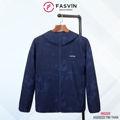 Áo Khoác Gió Nam BIGSIZE Fasvin 1 Lớp Có Mũ Chất Liệu Cao Cấp, Cản Bụi, Cản Gió, Giữ ấm AG26222.HN