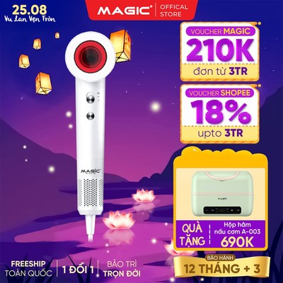 Máy Sấy Tóc Ion Âm Magic Eco AC-380, 3 Chế Độ Nhiệt, Sấy Ngược, 1300W, Bảo Hành 24 Tháng