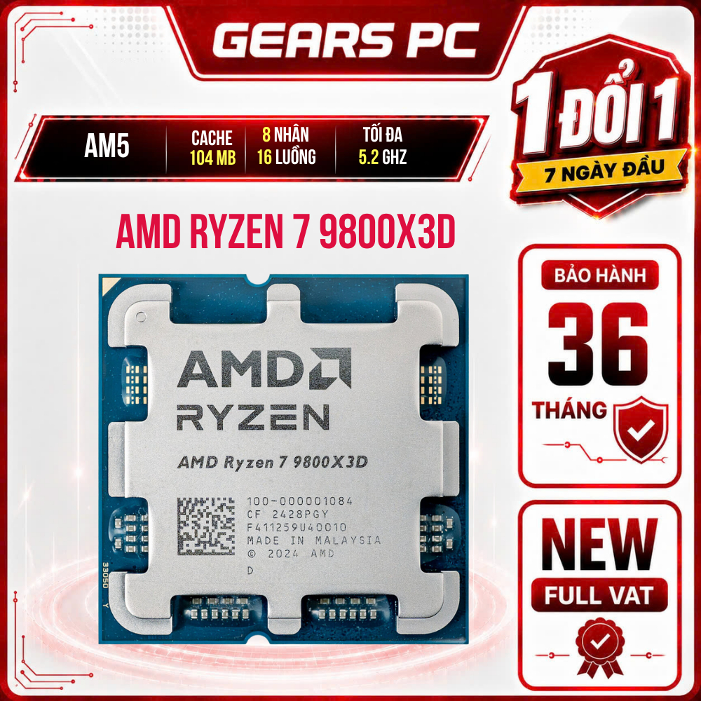 [FULL VAT] CPU AMD Ryzen 7 9800X3D - Bảo Hành 36 Tháng