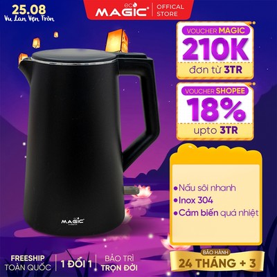 Bình Đun Siêu Tốc Thông Minh Magic Eco AC-43, 17L, 2200W, Đế Tiếp Điện Strix, Bảo Hành 24 Tháng