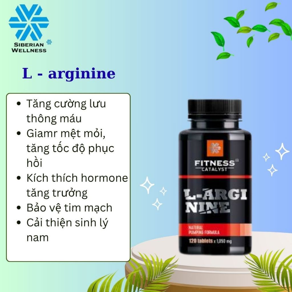L arginine thực phẩm bảo vệ sức khỏe Fitness Catalyst. L-Arginine - 120 viên/lọ