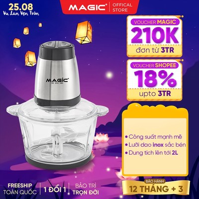 Máy xay cối thủy tinh 1.7L Magic A-001, Công suất 400W, 4 lưỡi dao không gỉ, Bảo hành 12 tháng