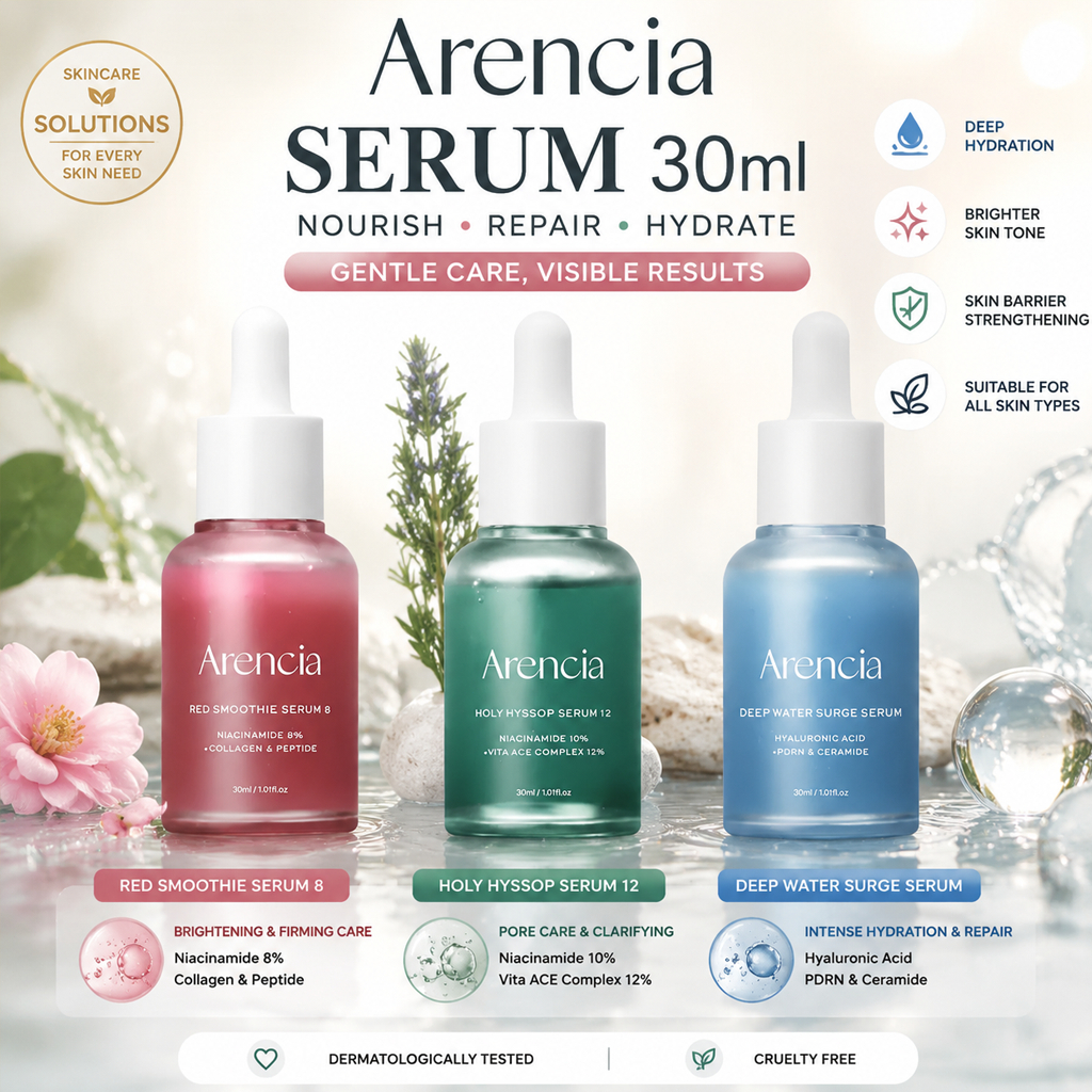 ARENCIA Red Smoothie Serum 8 30ml / ARENCIA Holy Hyssop Glow Serum 12 30ml / Arencia Deep Water Surg