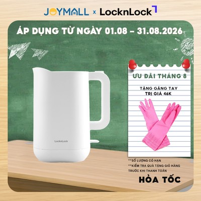 Ấm Đun Siêu Tốc Giảm Âm LocknLock Silent Electric Kettle EJK216WHT 1.2L , Hàng Chính Hãng - JoyMall