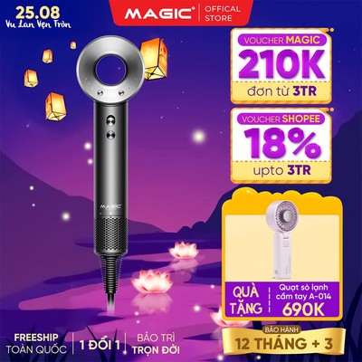 Máy Sấy Tóc Kèm 5 Đầu Sấy Tạo Kiểu Magic A-030, Công Suất 1500W - 1990W, Bảo Hành 12 Tháng