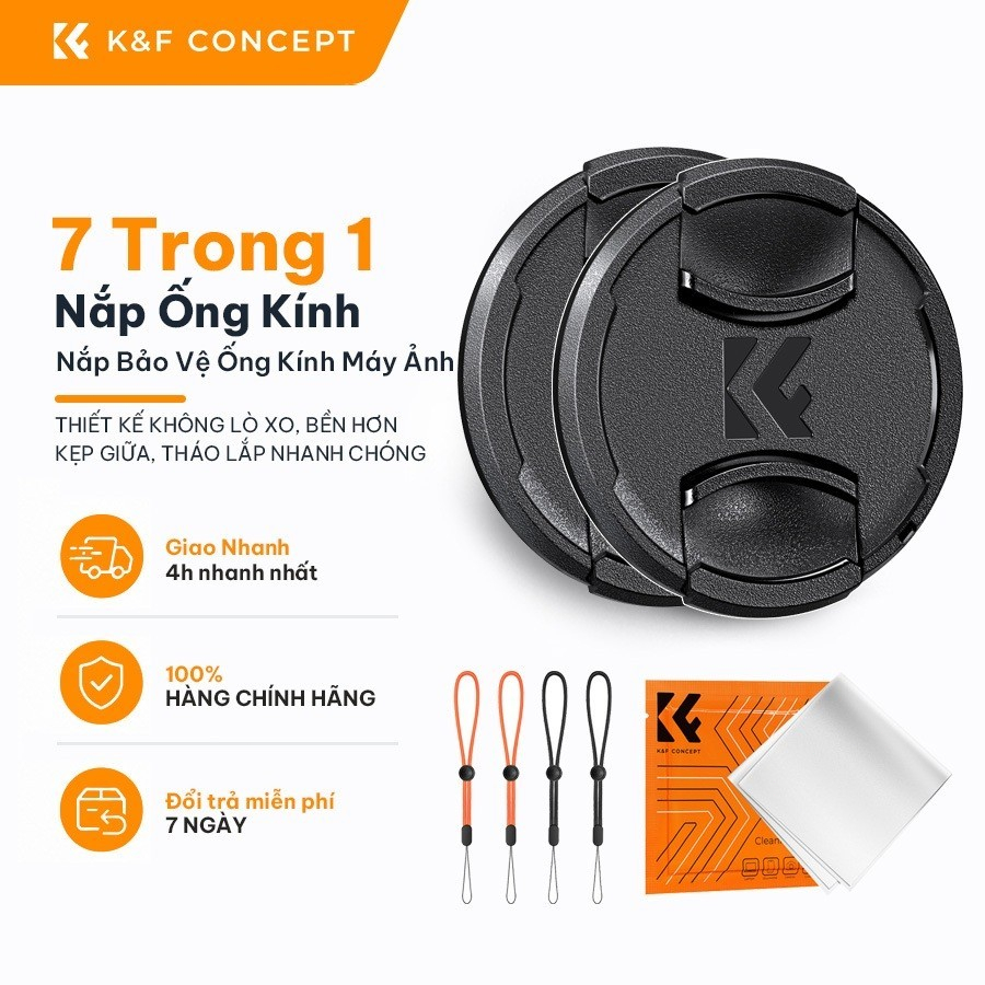 K&F CONCEPT Nắp Đậy Ống Kính Máy Ảnh Kẹp Giữa Không Lò Xo Chống Bụi Nhiều Kích…