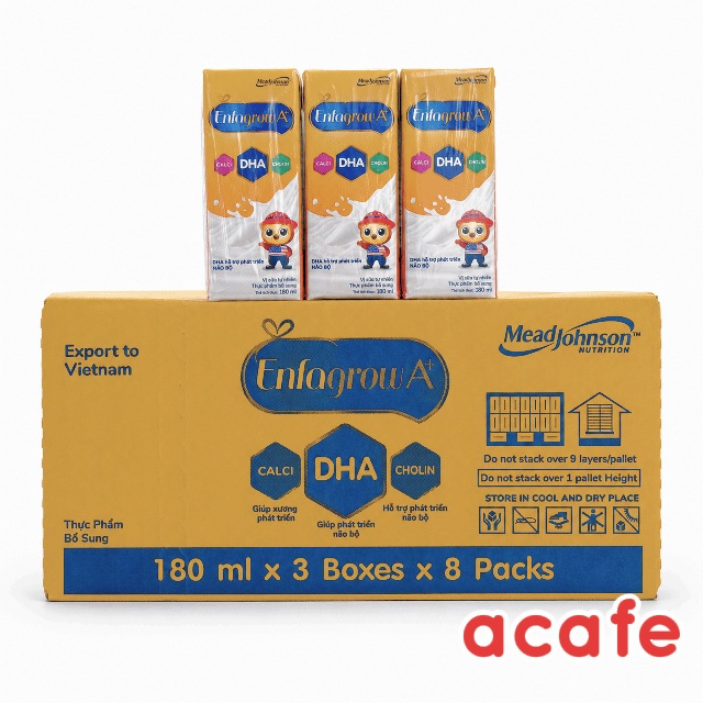 [Sản Phẩm Mới] Thùng 24 Hộp Sữa Pha Sẵn Enfagrow A+ 180ml với DHA Hỗ Trợ Phát Triển Trí Não cho Bé |