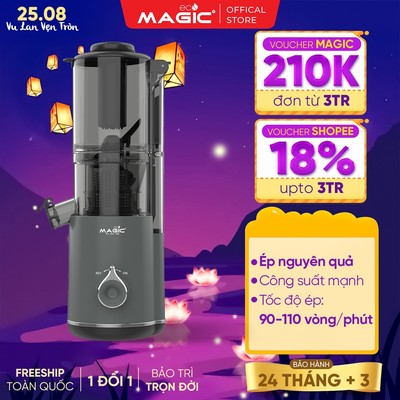 Máy Ép Chậm Miệng Rộng Magic Eco AC-148, Công Suất 200W, Tháo Lắp Dễ Dàng, Trục Xoắn Nằm Dọc