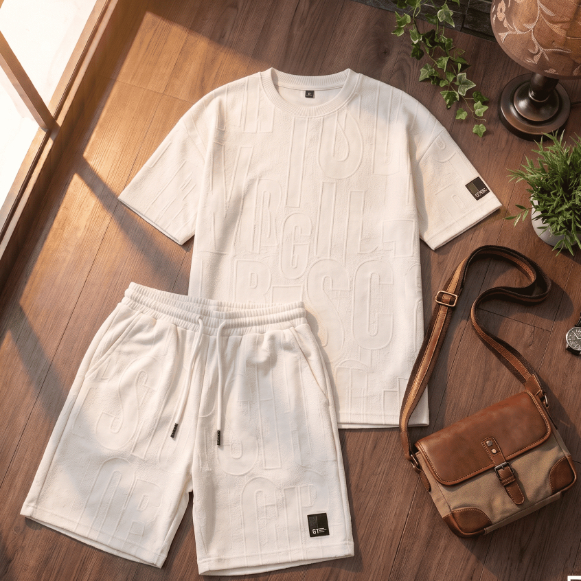 Bộ quần áo nam TINIZEE dập vân chữ chất cotton xốp dày dặn BH5