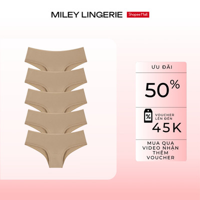 Combo 5 Quần Cotton Lưng Xéo  Miley Lingerie Light Grey Being Me