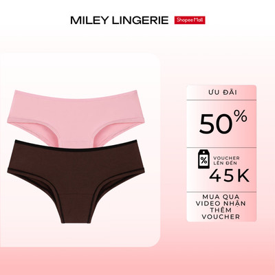 Set 2 Quần Lót Lưng Xéo Cotton Thiên Nhiên Kháng Khuẩn Being Me Miley Lingerie