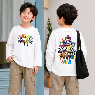 Áo thun dài tay bé trai Roblox nhiều mẫu cho bé từ 15-40kg - Áo thu đông trẻ em Loza Kids - KT014