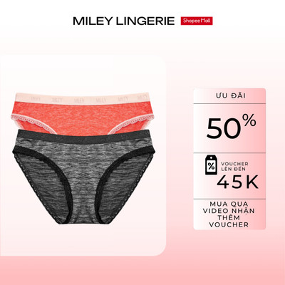 Combo 2 Quần Lót Thun Lụa Sớ Gỗ Miley Lingerie Co Giãn Mềm Mịn CD  FWS1120-0800 (Màu ngẫu nhiên)