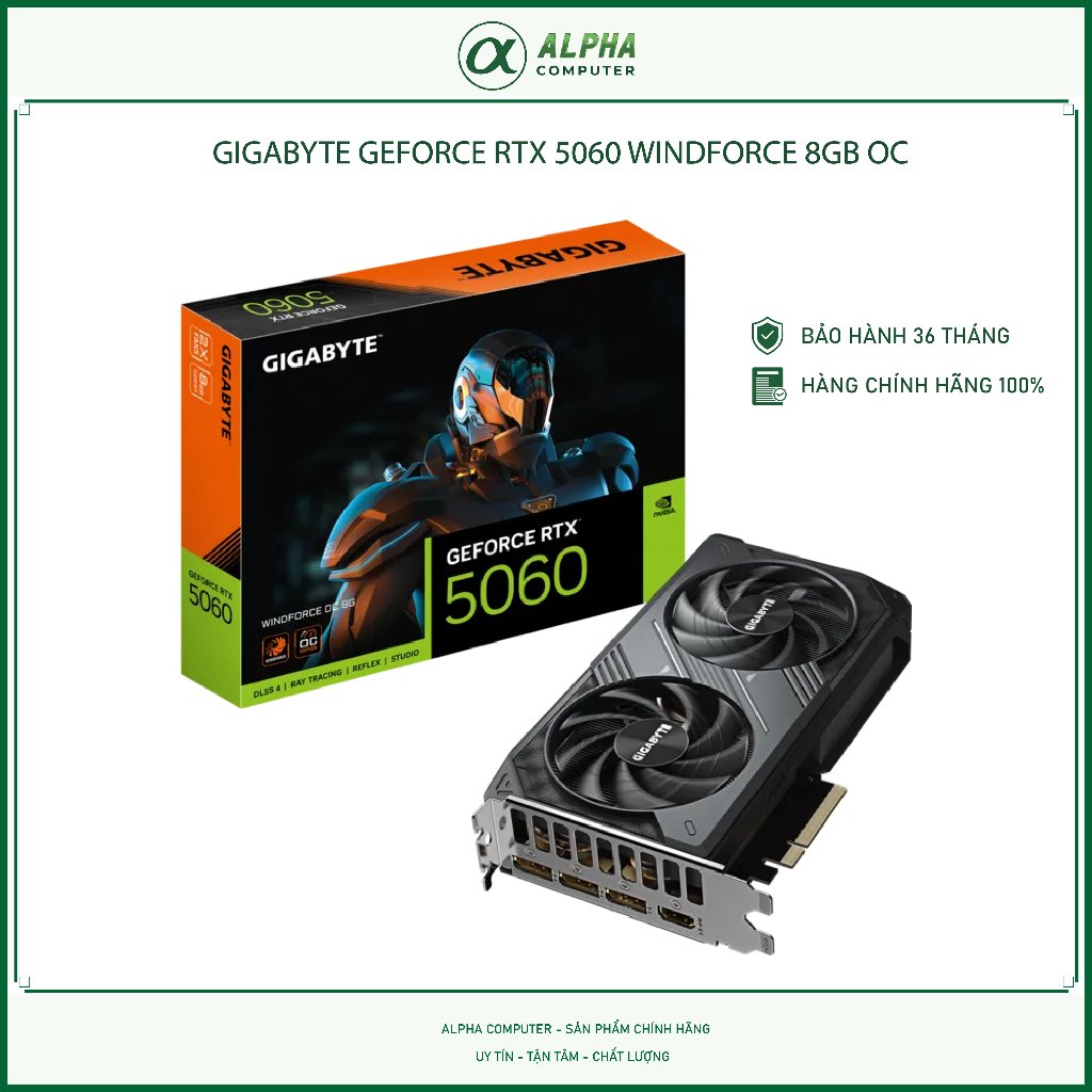VGA CARD MÀN HÌNH GIGABYTE GEFORCE RTX 5060 WINDFORCE 8G OC