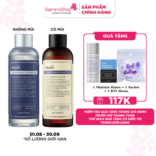 Nước hoa hồng Klairs Supple Preparation Toner